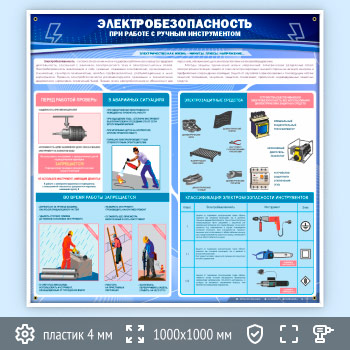 Стенд «Электробезопасность при работе с ручным инструментом» (EB-08)